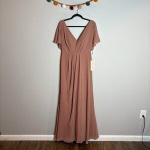 NWT Revelry Gwen Chiffon Dress in Desert Rose